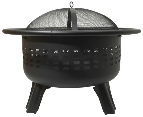 Prenosné ohnisko na drevo s roštom čierna