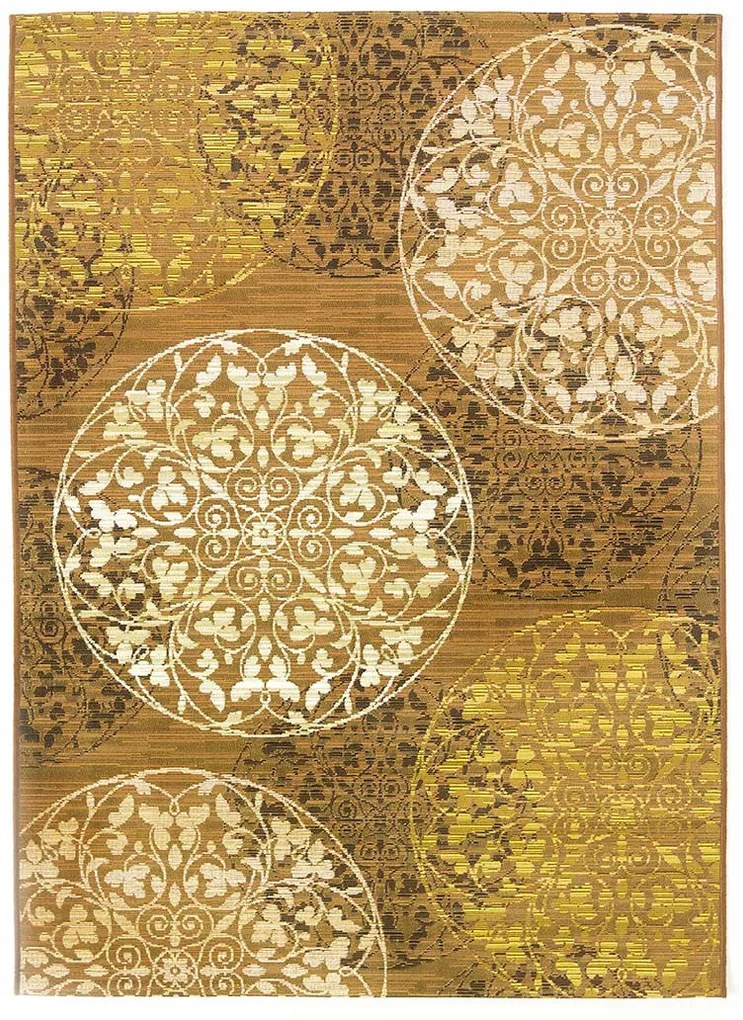 Oriental Weavers, Kusový koberec Zoya 128 N – na von aj na doma, 160x235, žltá, chodba / predsieň