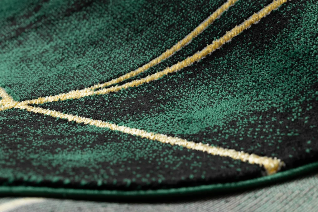Koberec EMERALD exkluzívny 1022 glamour, štýlový geometrický zeleno / zlatý