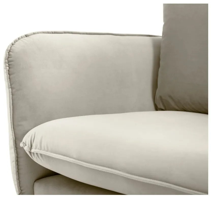 Béžová zamatová pohovka Cosmopolitan Design Vienna, 160 cm