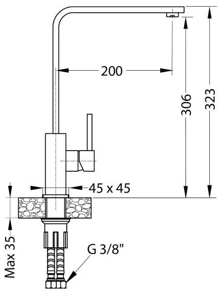 ALVEUS 1136743 - Drezová batéria AFRA 32,3 cm granit/béžová