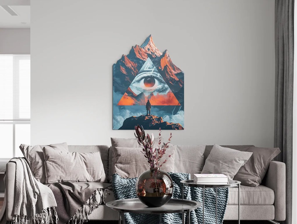 drevko |  Moderný obraz Vševidiace oko  70 x 52 cm