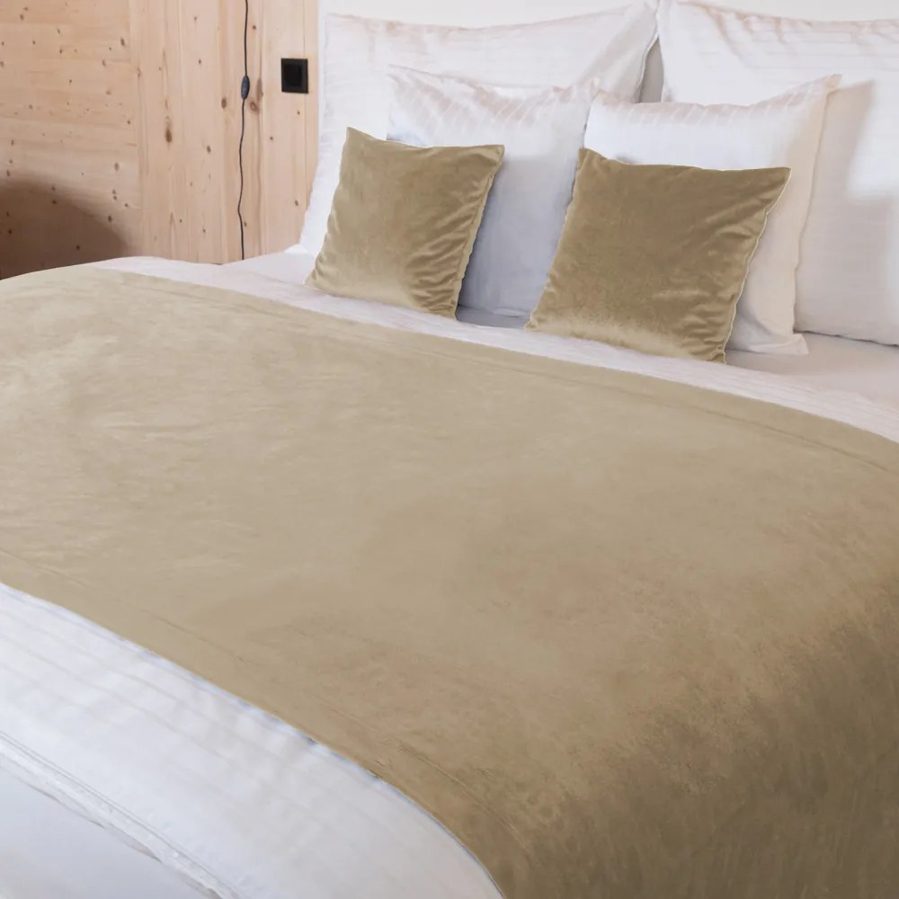 Biante Zamatový prehoz na posteľ Velvet Prémium SVP-045 Kávovo béžový 220x240 cm