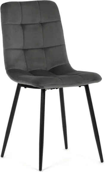 Jedálenská stolička zamatová, sivá CT-281 GREY4
