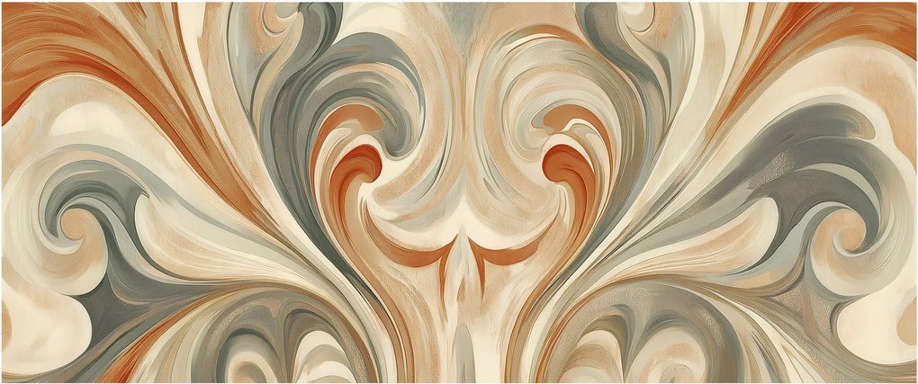 Obraz - Vír v zemitých farbách (120x50 cm)
