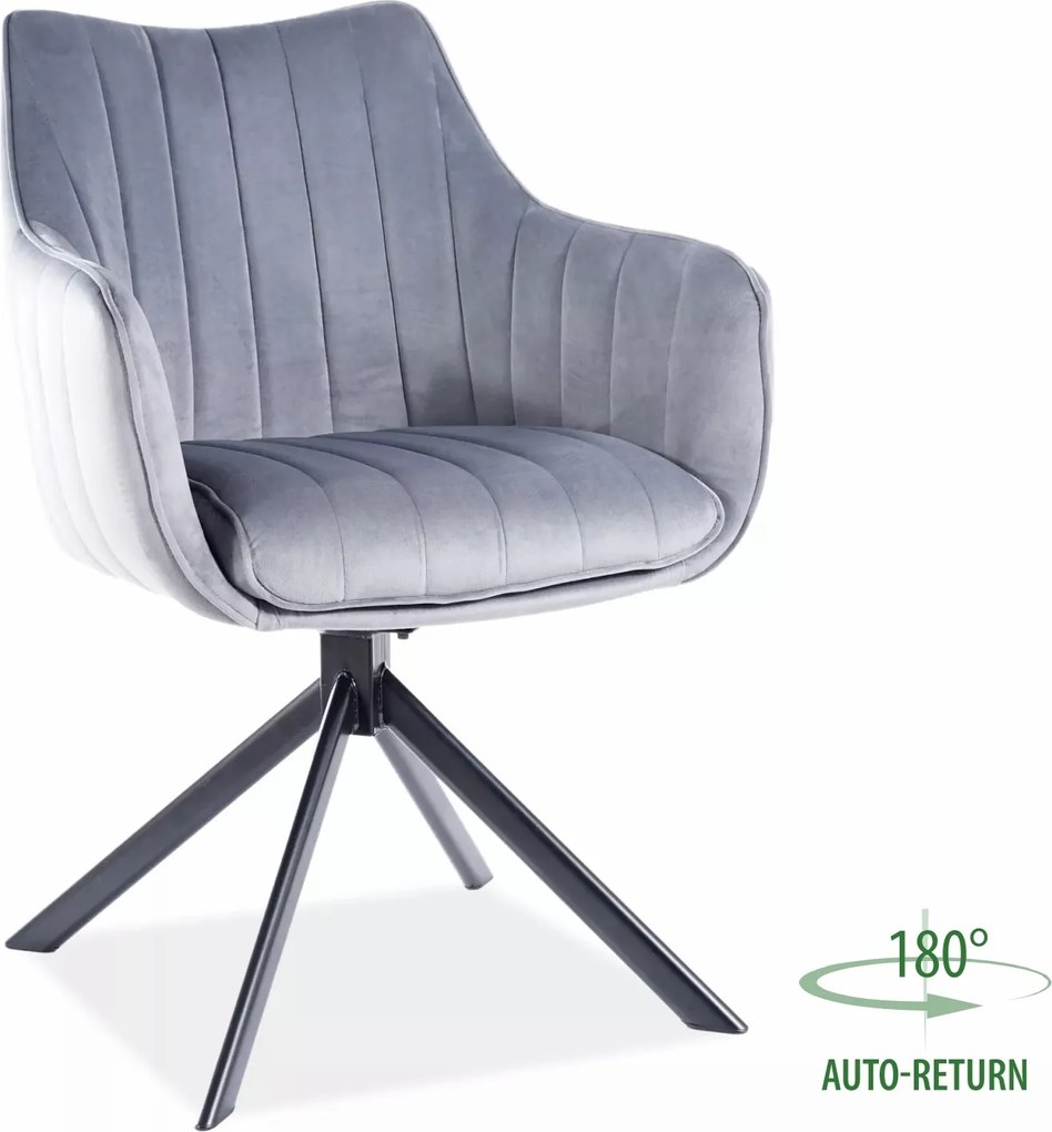 SI Azalia Velvet stolička sivý