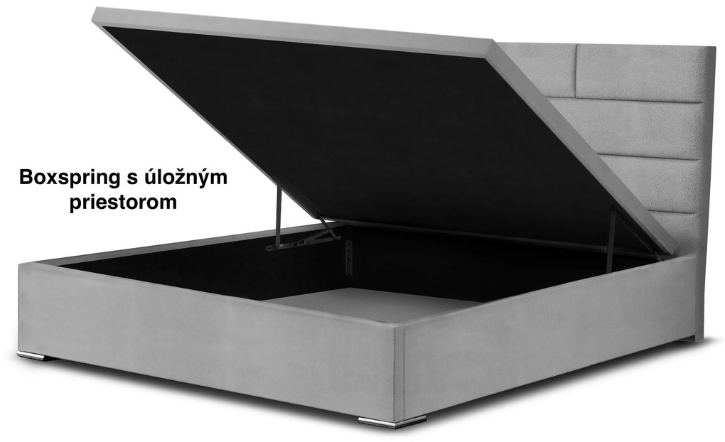 MOOD posteľ Hélia boxspring 2218/čierna PLOCHA SPANIA: 200 x 200 cm