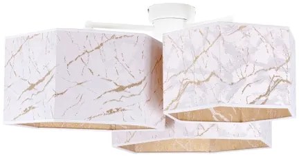 Duolla - Prisadený luster ROLLER TRIO HEX 3xE27/15W/230V biela/zlatá