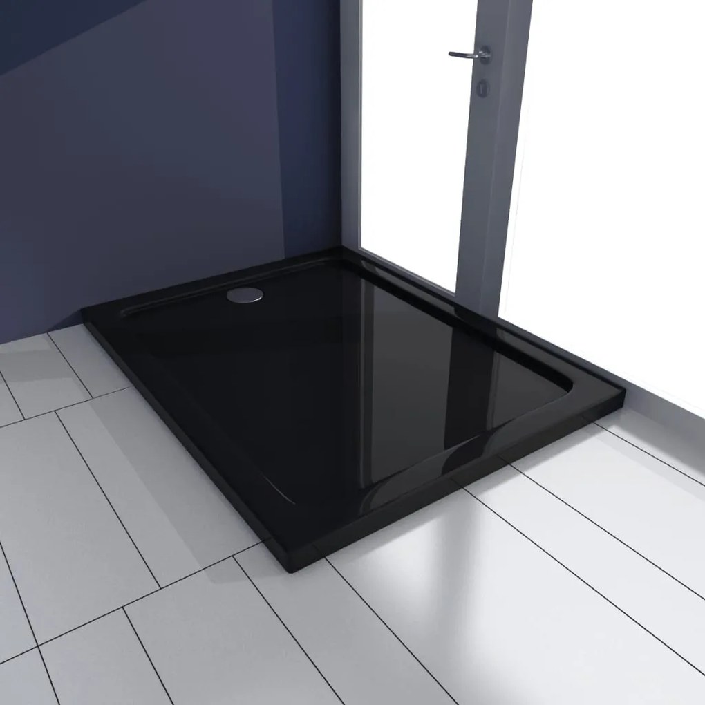 vidaXL Obdĺžniková sprchová vanička, čierna 70x90 cm