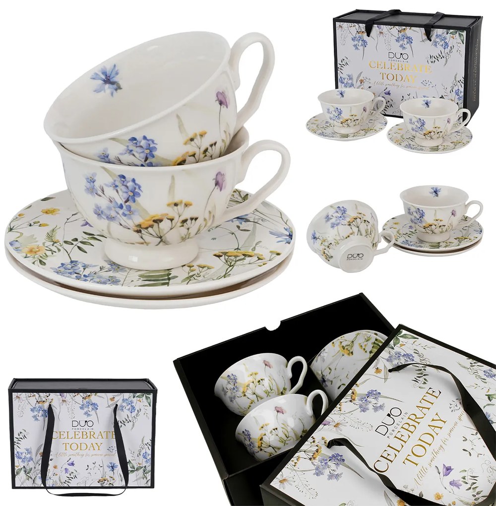 Porcelánová šálka na nohe s podšálkou Royal Melody 250 ml sada 2ks