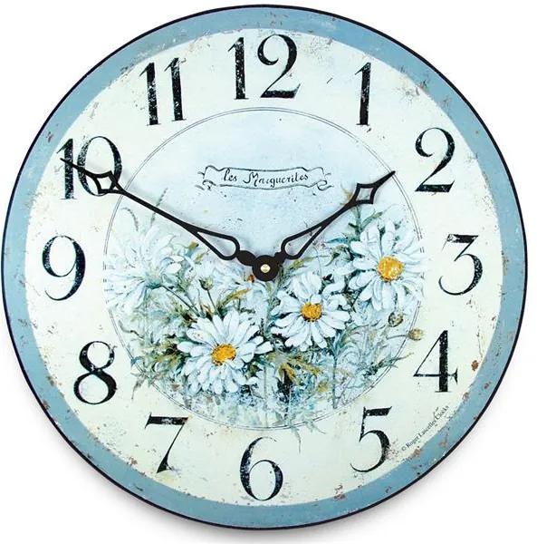 Isabelle Rose Drevené nástenné hodiny Les Marguerites 15 cm