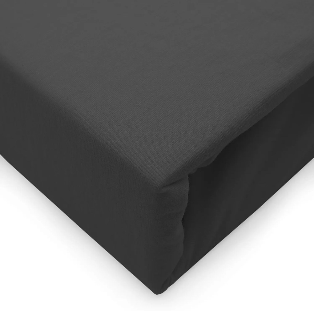 JERSEY PRESTIERADLO 180X200 CM, VÝŠKA 30 CM ČIERNE