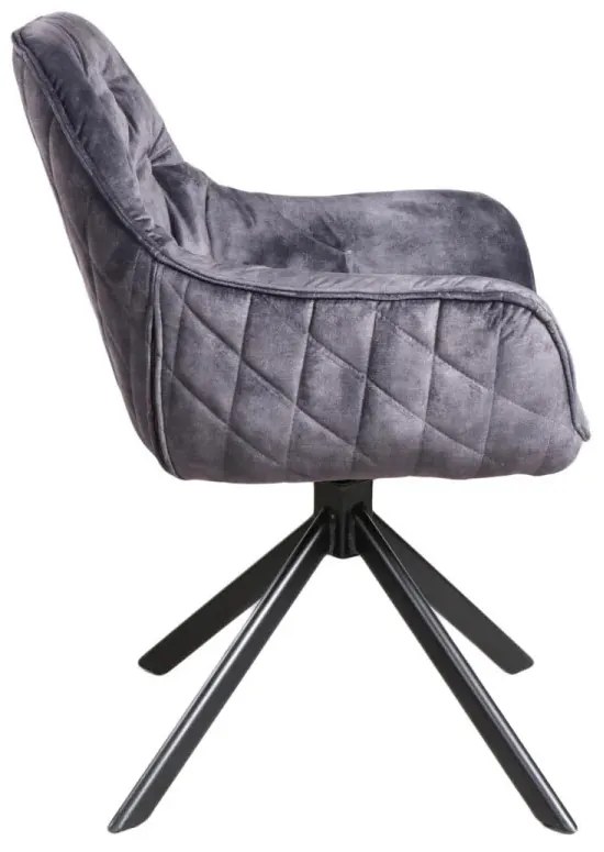furniture-nabytek.cz - Sada 2 masivních židlí Carlton, šedá, materiál látka / kov, lakované