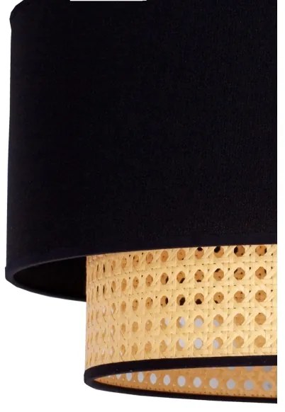 Duolla - Luster na lanku BOHO 1xE27/15W/230V pr. 45 cm čierna/ratan