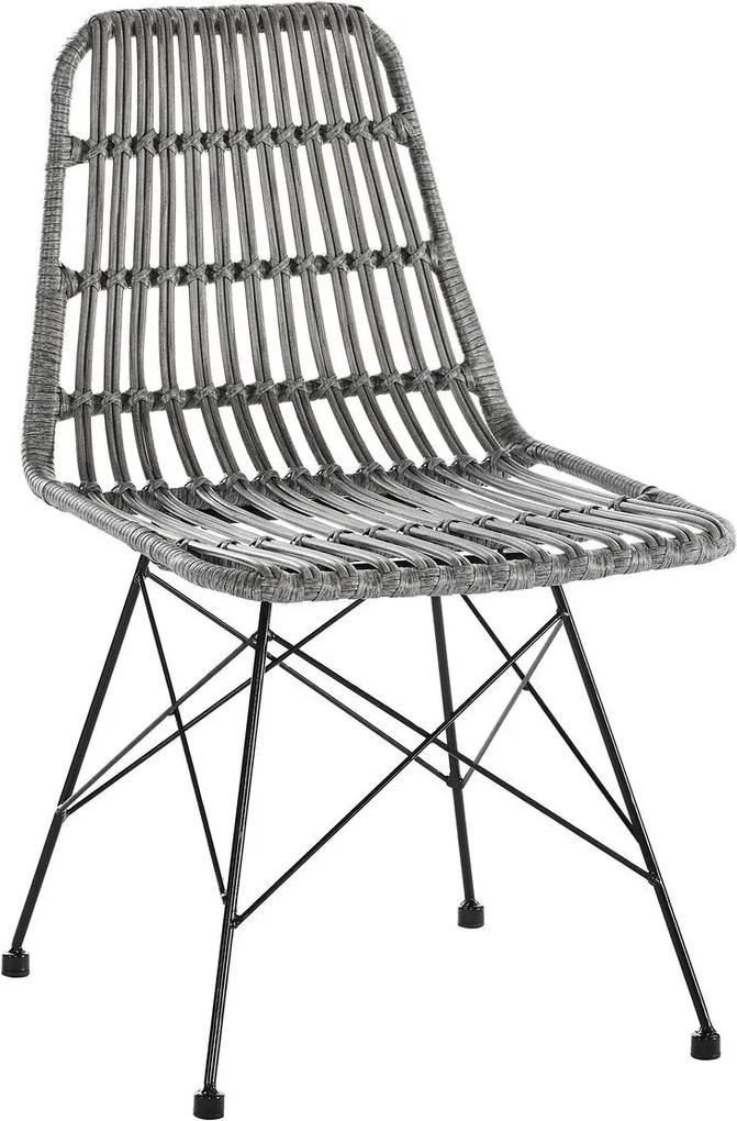 SALESFEVER Ratanová stolička sada 2 ks 48 × 62 × 81 cm