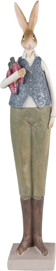 Dekorácia vysoká socha králik s mrkvou - 6*5*36 cm