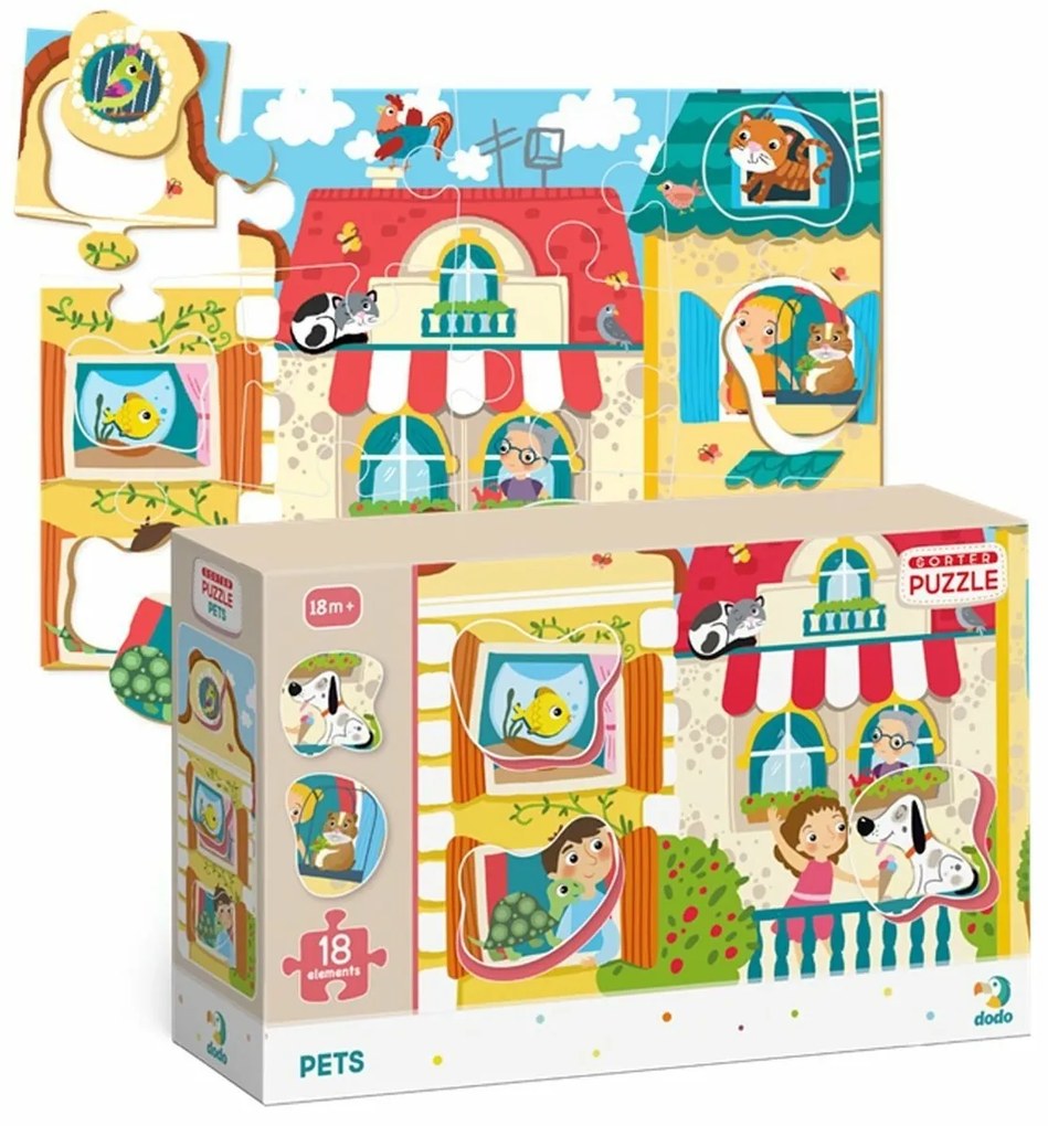 Dodo Puzzle s vkladačkou Maznáčikovia, 18 dielikov