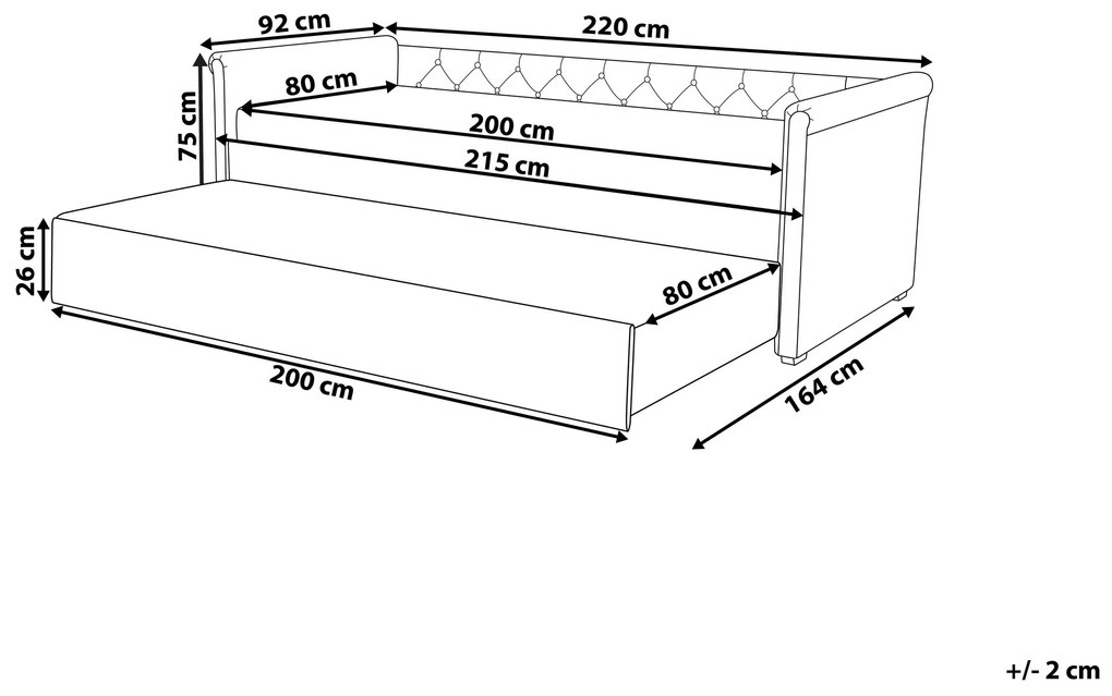 Rozkladacia čalúnená posteľ 80 x 200 cm zelená LIBOURNE Beliani