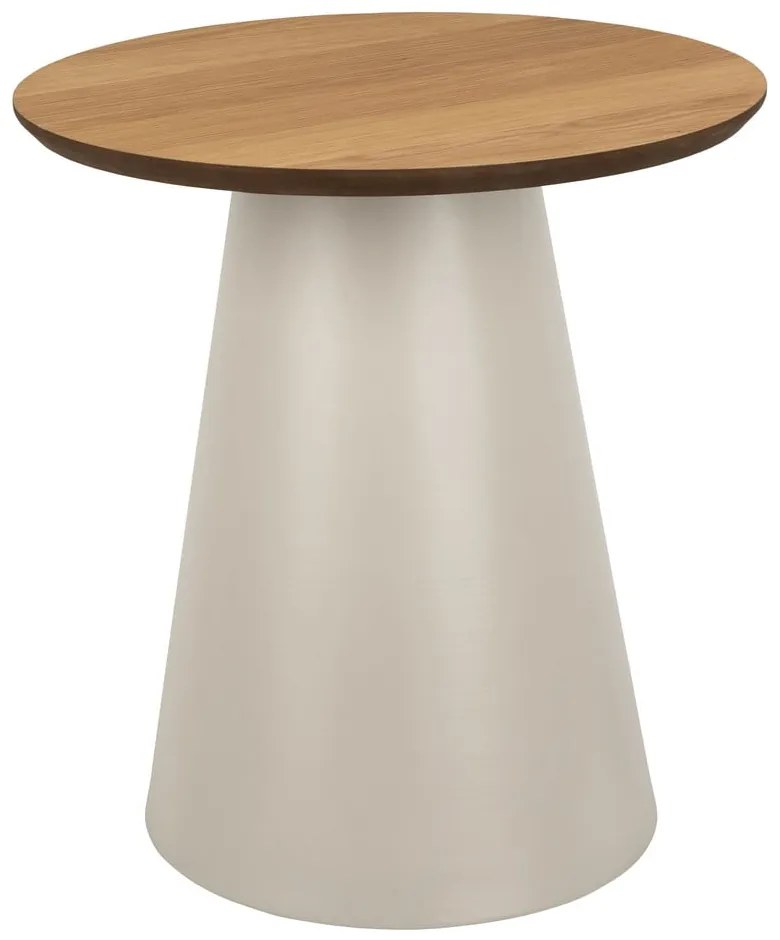 Okrúhly konferenčný stolík s doskou v dubovom dekore v krémovo-prírodnej farbe ø 45 cm Soli – Actona