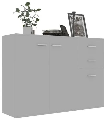 vidaXL Komoda, lesklá sivá 105x30x75 cm, drevotrieska-