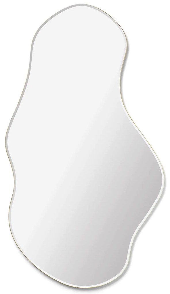 Ferm Living Dizajnové nástenné zrkadlo Pond Brass – large