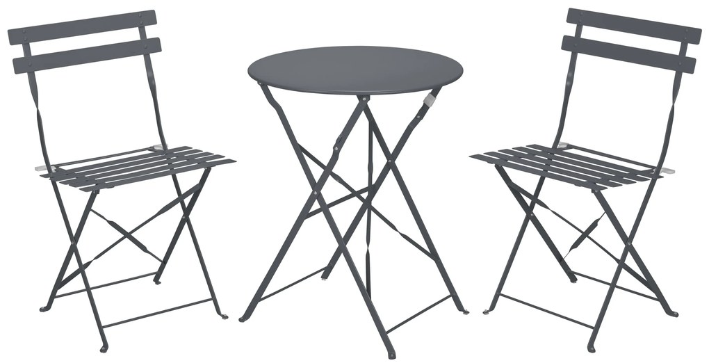 Livarno home Záhradná bistro súprava, 3-dielna (antracitová)  (100386189)