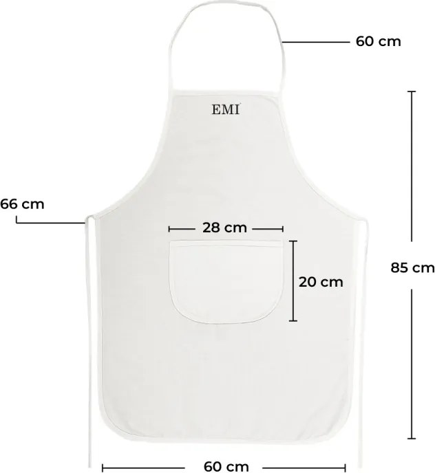 Kuchynská zástera Garlico EMI, biela