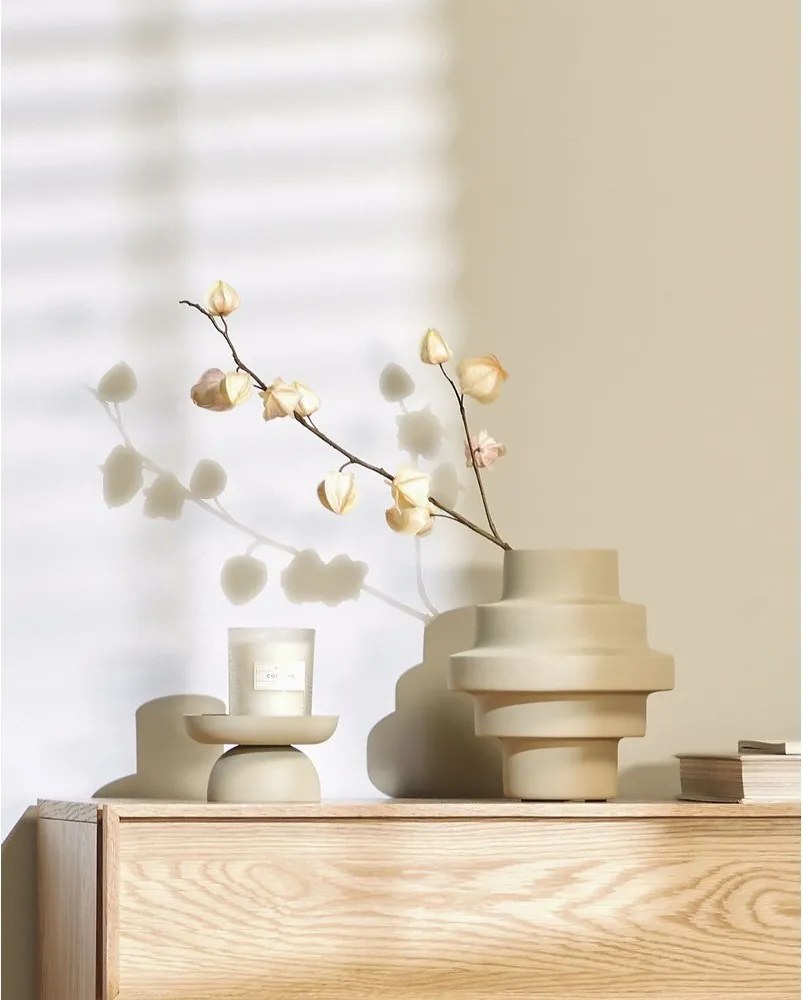 Béžová oceľová váza (výška 23 cm) Velia – Kave Home