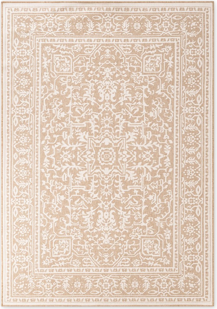 Kusový koberec Duet Kona 106250 Beige/White - na von aj na doma, 120x170, béžová, chodba / predsieň, NORTHRUGS