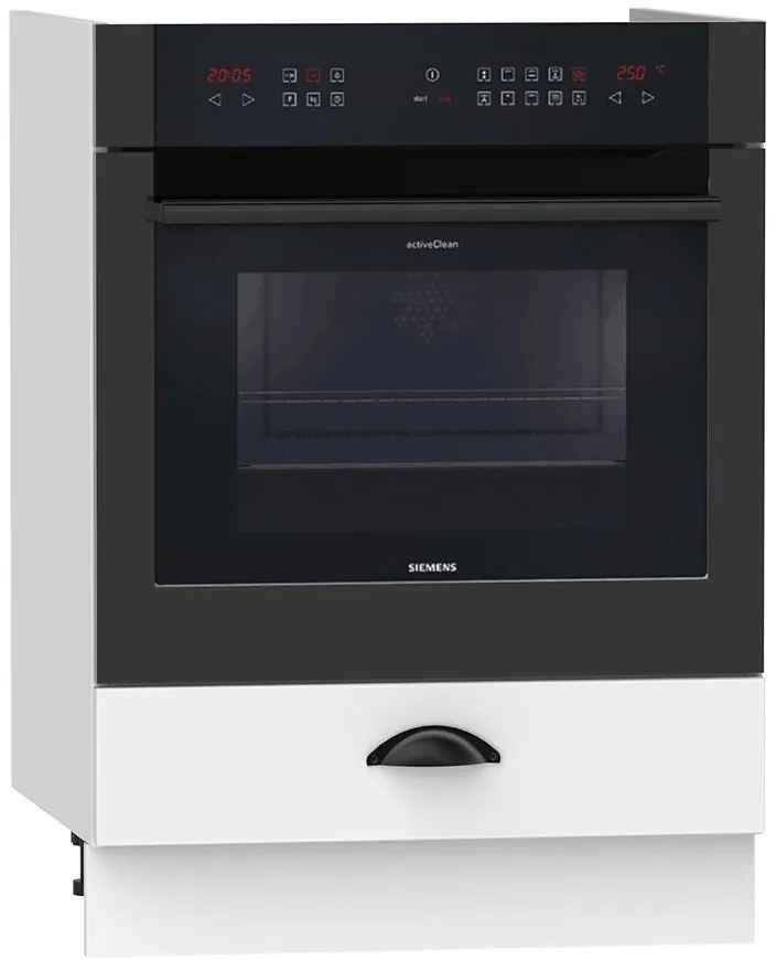 Kuchynská skrinka Adele Dk60 Biely hrášok/Biely