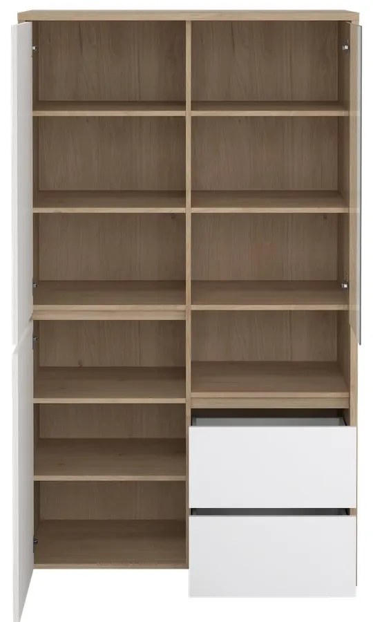 Biela/v prírodnej farbe vitrína v dekore duba 100x170x48 cm Next – Tvilum