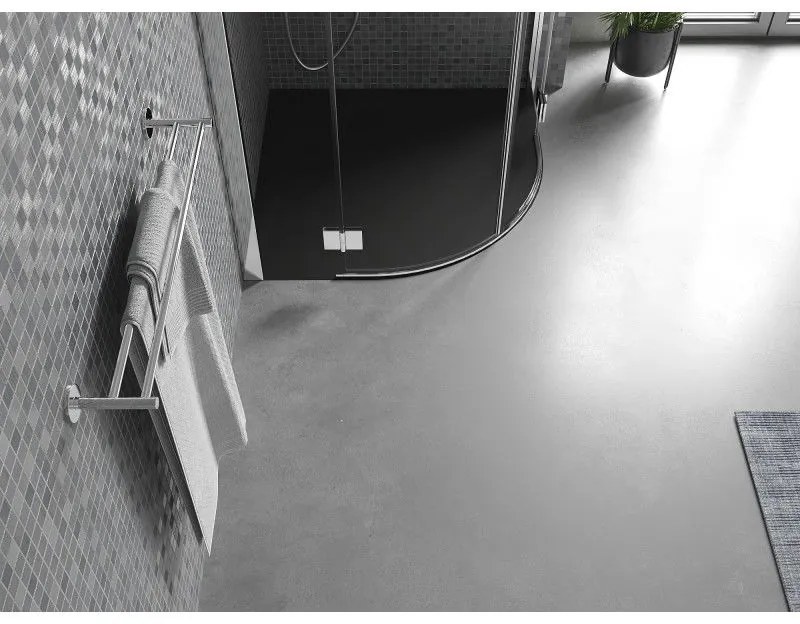 Mexen Bert, SMC štvrťkruhová sprchová vanička 90 x 90 cm, čierna, 4KR709090