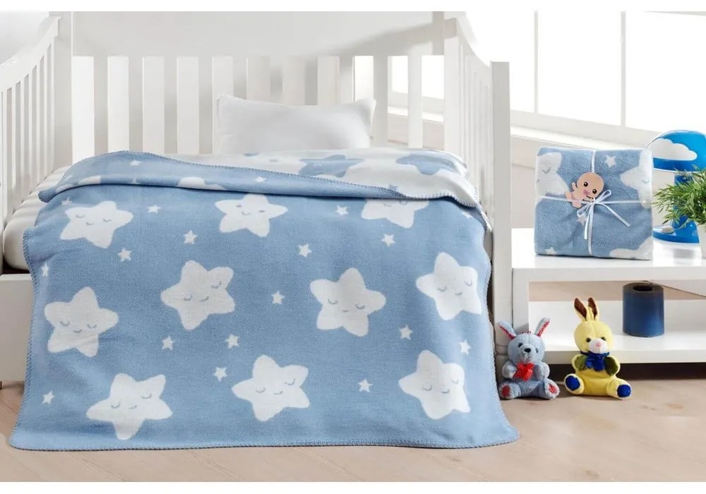 Svetlomodrá fleecová detská deka 100x120 cm Star – Mijolnir