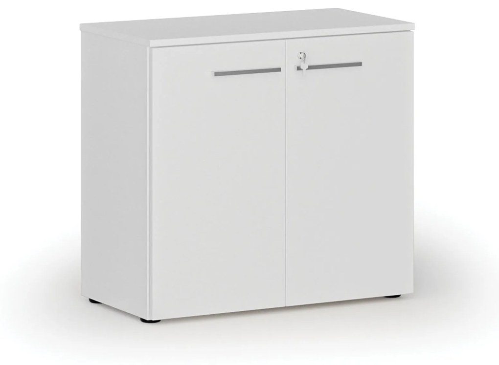 Kancelárska skriňa s dverami PRIMO WHITE, 740 x 800 x 420 mm, biela