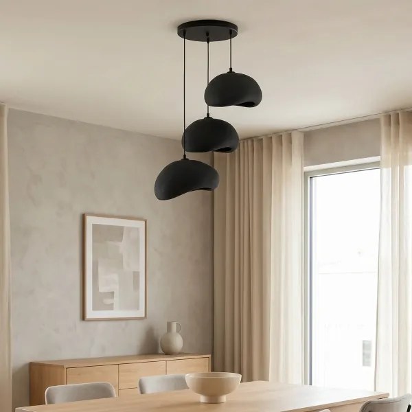 BRILAGI - Závesný luster na lanku WABI SABI 3xE27/40W/230V priemer 60 cm čierna