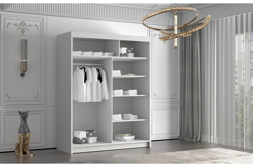 Šatníková skriňa FLAVIO IV 150 cm - čierna