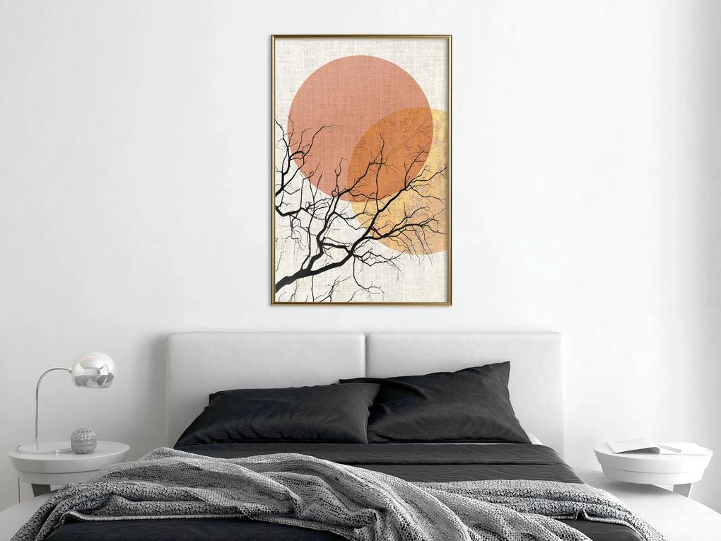 Artgeist Plagát - Double Moon [Poster] Veľkosť: 40x60, Verzia: Zlatý rám s passe-partout