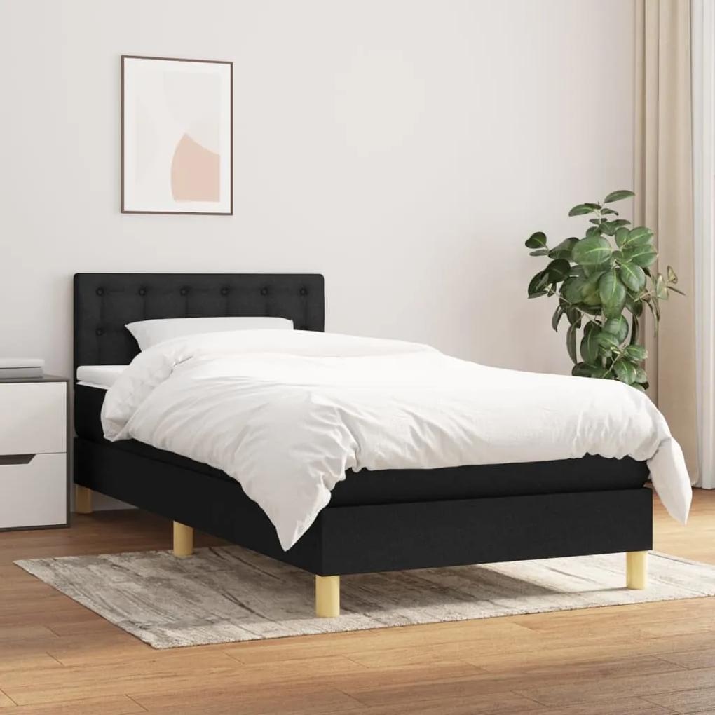 Boxspring posteľ s matracom čierna 100x200 cm látka 3140915