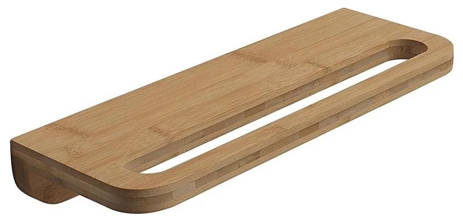 Gedy - Nástenná polica s vešiakom na uteráky HIMALAYA 14,5x40 cm bambus