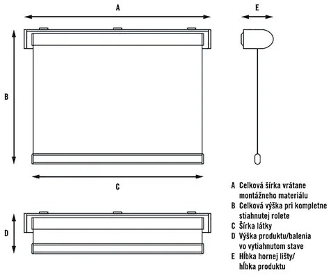 Soluna zatemňovacia roleta 90x190 cm D16 sivá