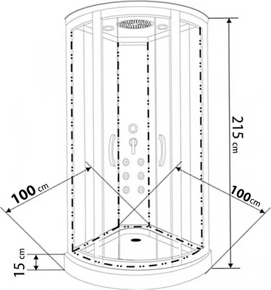 Terra Hydromasážny box WSH7602B 100, 100x100