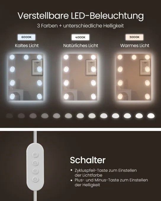 Toaletný stolík s LED osvetlením RDT126W01
