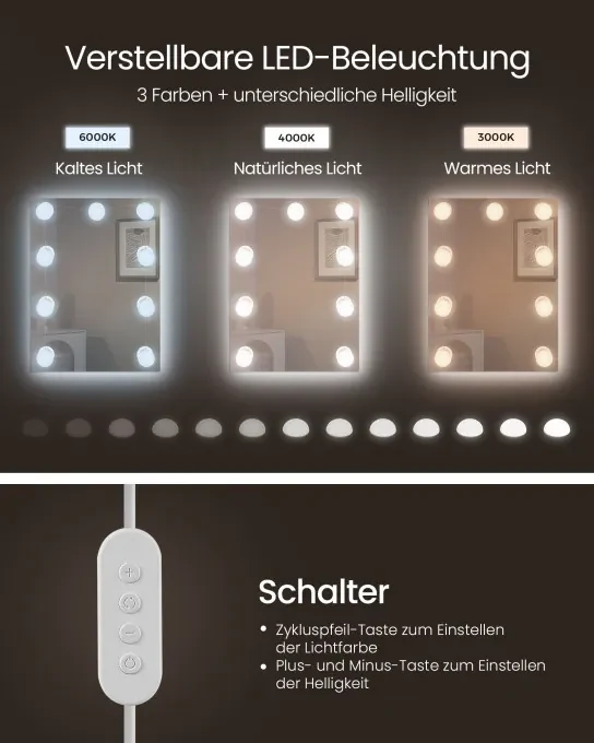 Toaletný stolík s LED osvetlením RDT126W01