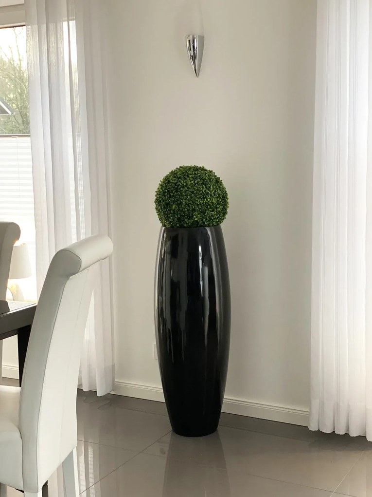 Kvetináč MAGNUM, sklolaminát, výška 100 cm, čierny lesk