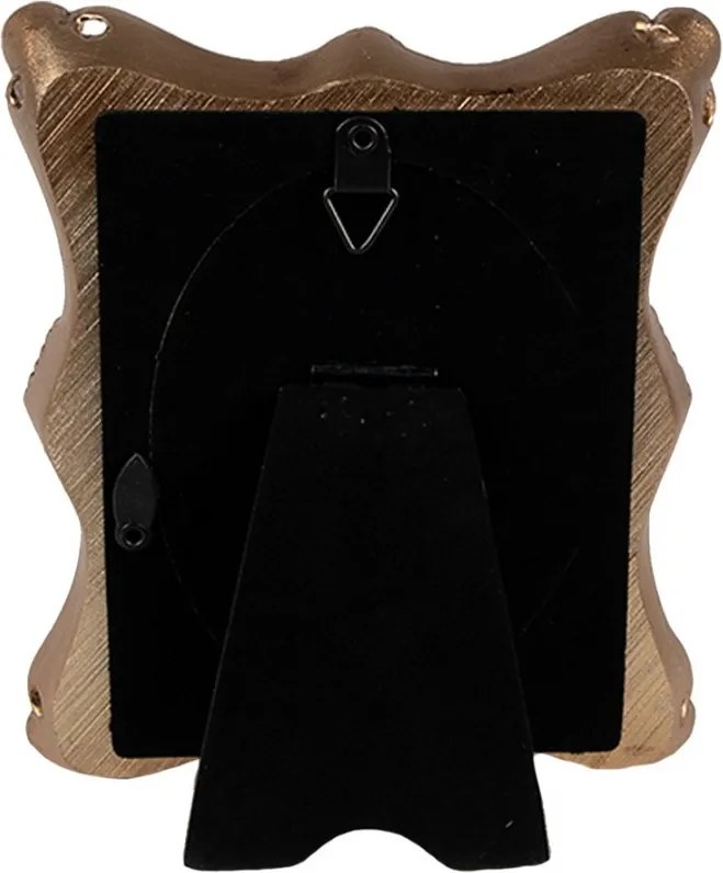 Čierno - zlatý fotorámik s ornamentmi ruží - 11*2*13 cm / 6*9 cm
