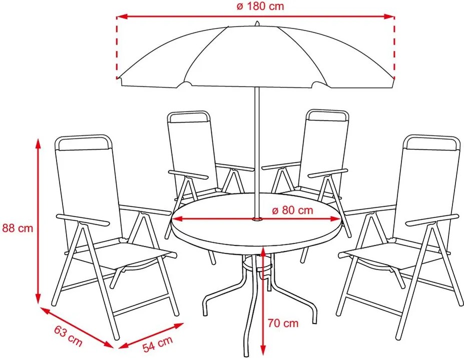 Set záhradného nábytku 6-dielny Avenberg CAPRI