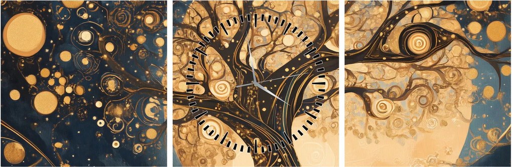 Obraz – Surrealistický strom (s hodinami) (90x30 cm)
