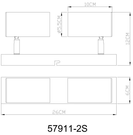Globo 57911-2S - Bodové svietidlo ROBBY 2xGU10/25W/230V