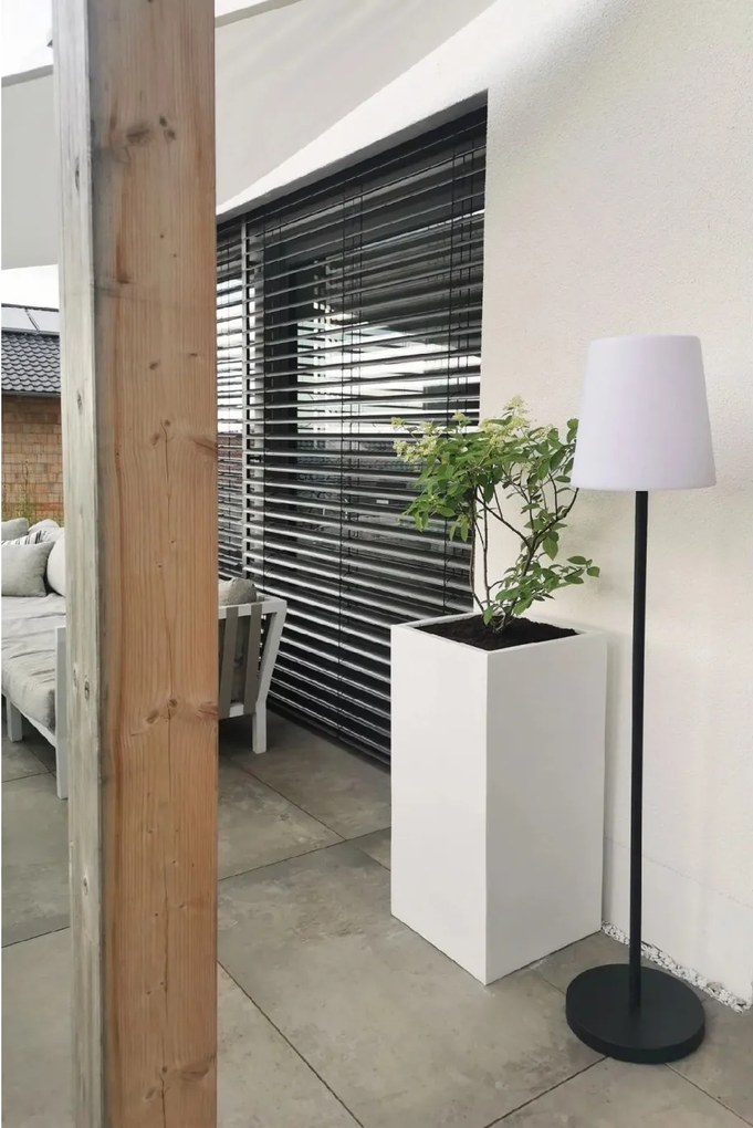 Kvetináč BLOCK, sklolaminát, výška 75 cm, biely mat