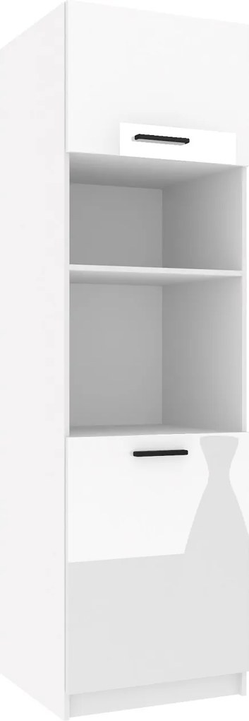 Vysoká kuchynská skrinka Belini pre vstavanú rúru 60 cm biely lesk NF SSP60/1/WT/W/0/B1